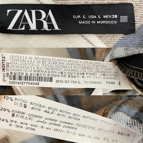 Zara Brown and Blue Plaid Button Down Jacket - Picture 6 of 7